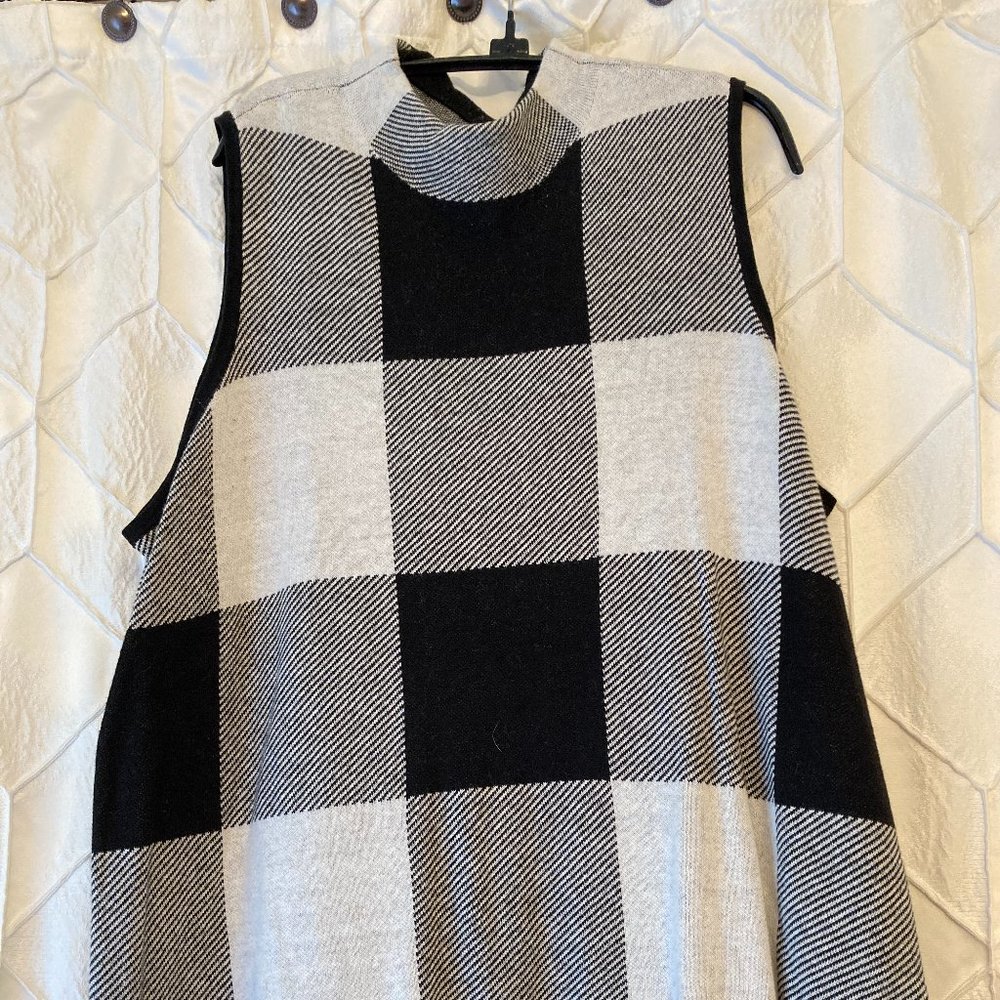 Buffalo Plaid Sweater Vest - Chico's Size 3
